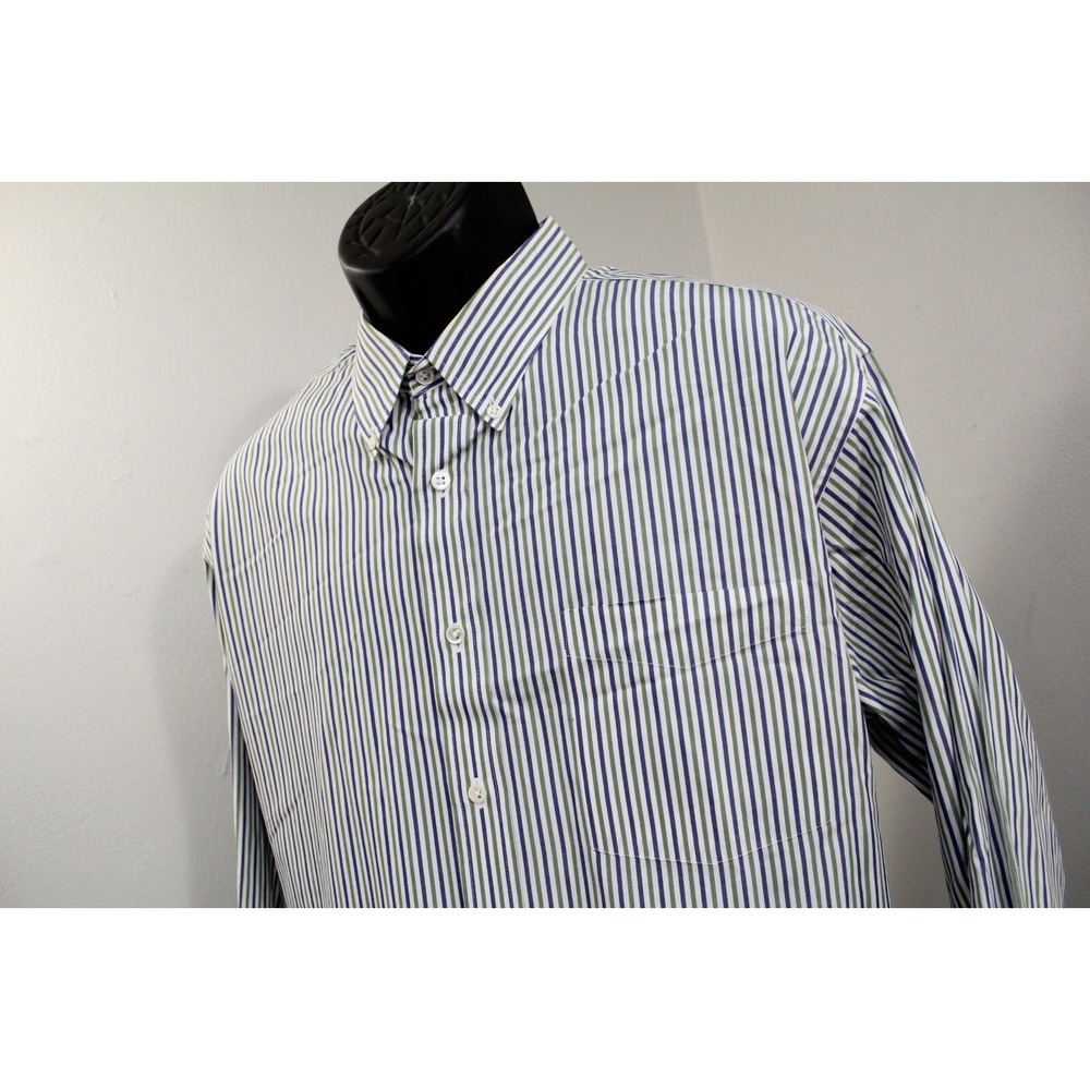 J.CREW Dress Shirt Striped Long Sleeve Button Up VTG Oarsman Mens Size 17-35 XL
